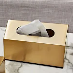 Brass Metal Small House Tissue Box, adds a touch of elegance and functionality to any room, compact and stylish design, — photo 3