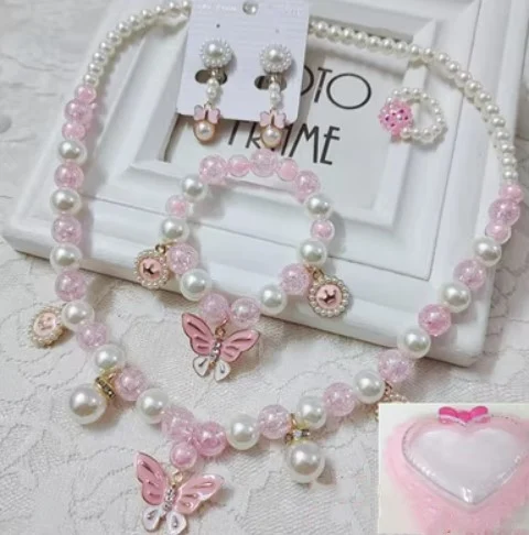 Kinder Halsketten Schmuck Set Perlen Armband Geschenk für Mädchen Stilvolles Accessoire Geeignet für besondere Anlässe und den täglichen Gebrauch — foto 6