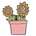 Broche de planta de dibujos animados Wish Creative, girasol, cactus, maceta, gotas de aceite, insignia de flor, lindo y creativo. — foto 3