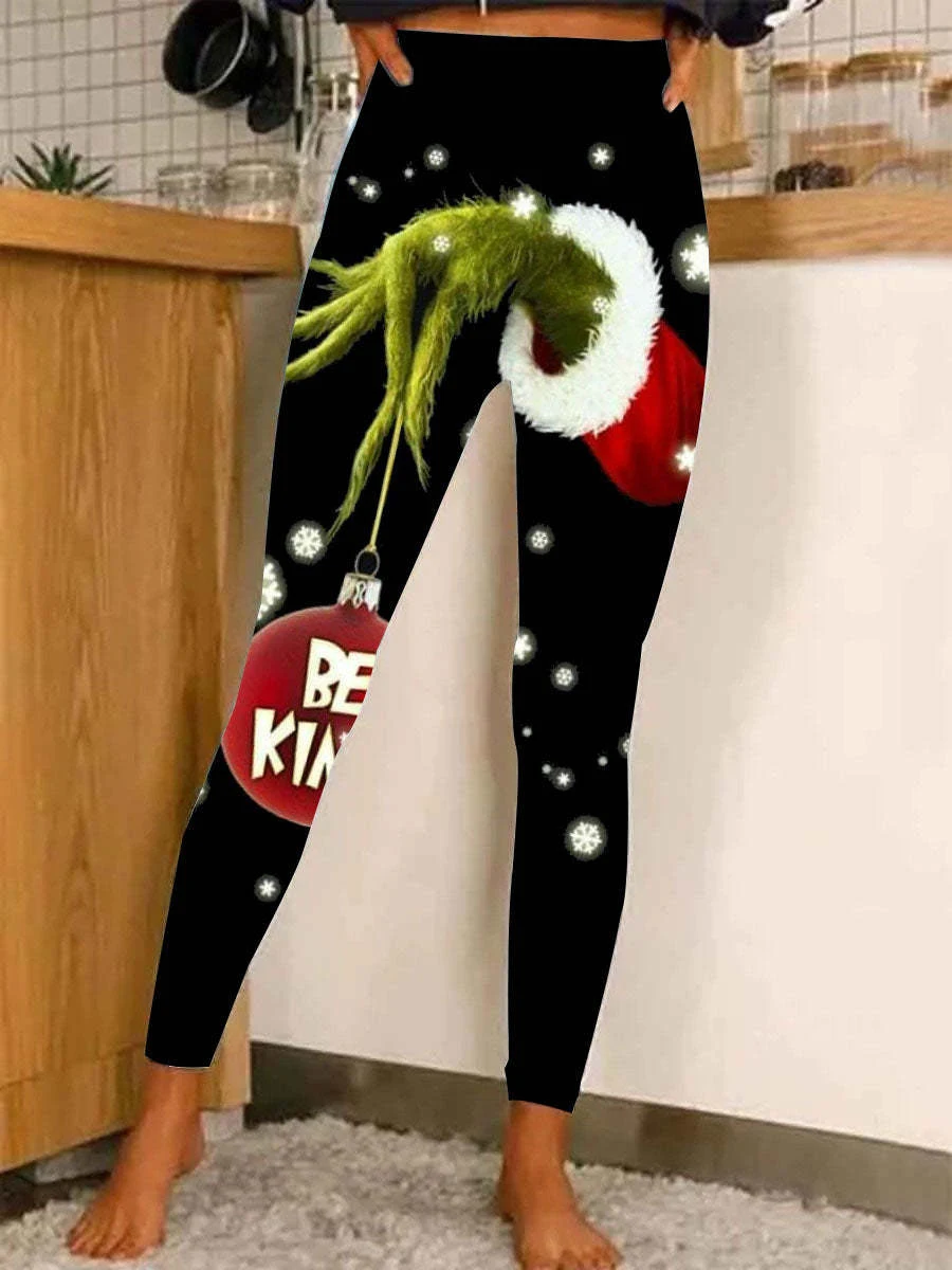 Leggings femininas casuais, justas, cintura alta, com elasticidade e estampa digital 3D. Conforto e estilo para o seu dia a dia — foto 3