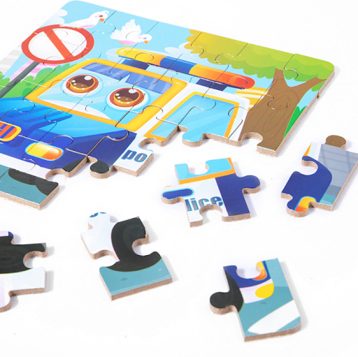 Title 3, Wooden Childrens Educational 24-Piece Jigsaw P...