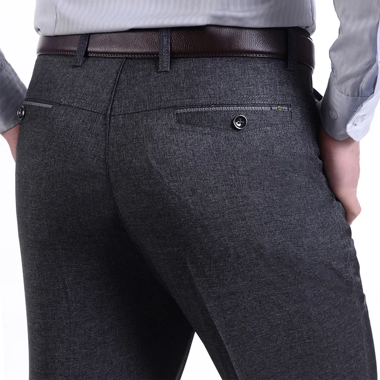 Middle-aged men's high waist thin casual pants. Comfortable and stylish for everyday wear. Perfect for a modern, slim fi — photo 4