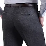 Middle-aged men's high waist thin casual pants. Comfortable and stylish for everyday wear. Perfect for a modern, slim fi — photo 4