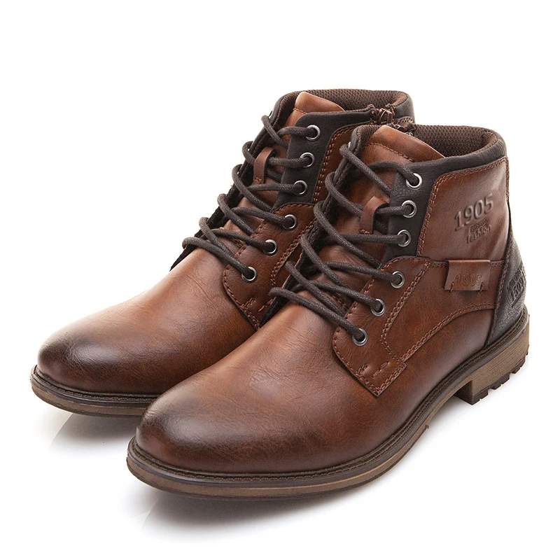Title 1, Mens vintage leather Martin boots, a durable c...
