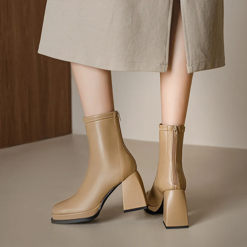 Title 6, Womens High Heel Elastic Booties Stylish and c...