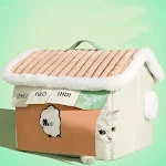 Warm Cloth Closed Cat House in Winter Provide your cat with warmth and comfort during winter. This closed house offers p — photo 1