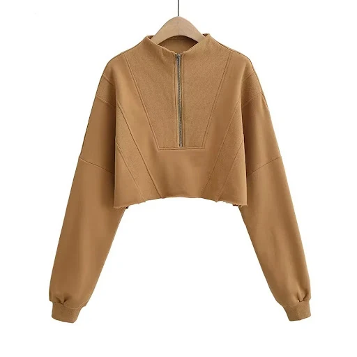 Title 12, Halbloser Damen-Pullover mit Reißverschluss, ei...