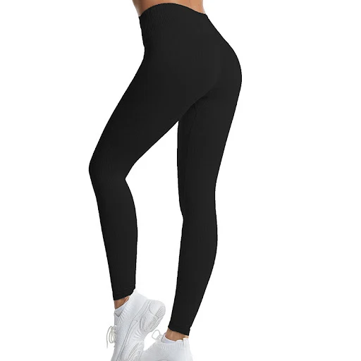 Title 5, High Waisted Threaded Gym Pants Solid Color Plu...