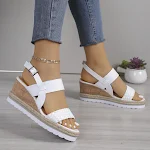 Dames enkelsandalen casual open teen sleehak plus size, perfect voor dagelijks gebruik. Comfortabele en stijlvolle schoenen. — foto 2