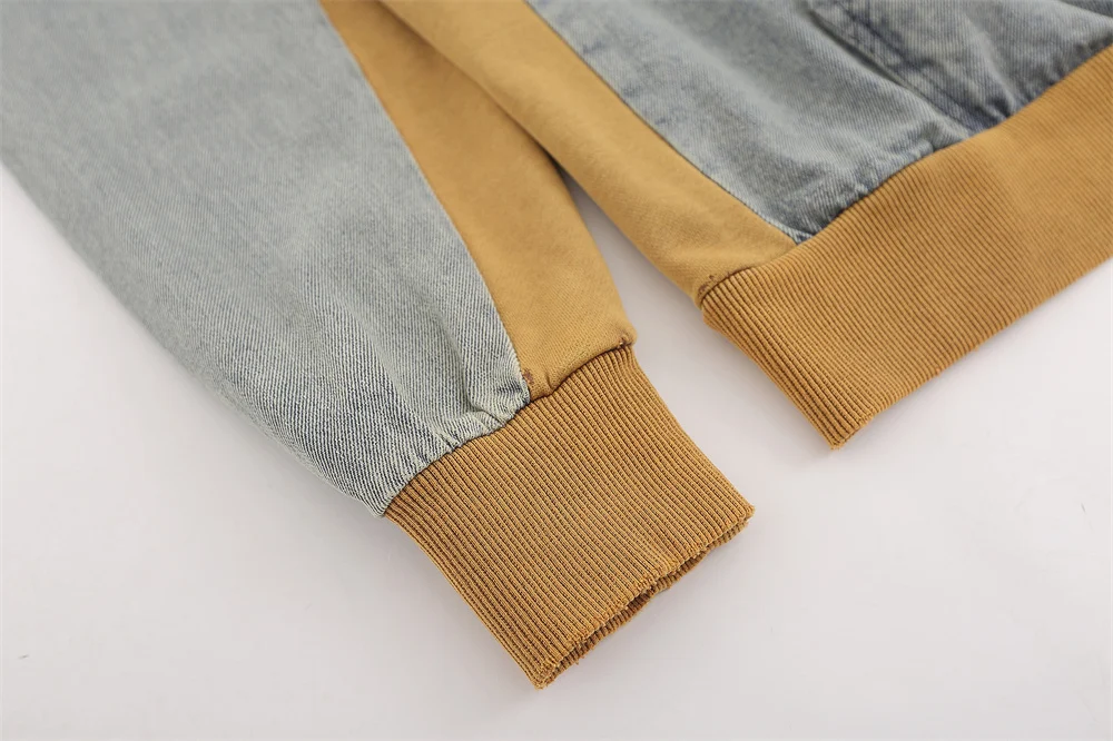 Title 4, American Retro Colorblock Hood Pullover Denim. ...