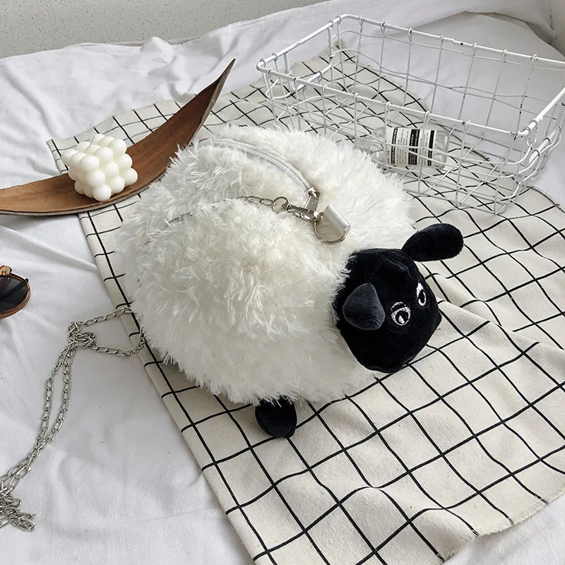 Borsa a tracolla con bambola a cartoni animati carina, bambola personalità femminile, borsa di peluche brutta per studenti, accessorio unico e divertente — foto 4