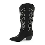 Botas femininas de couro artificial com bico fino, cano e salto kitten para aquecer e dar um toque charmoso ao seu visual neste inverno. — foto 2