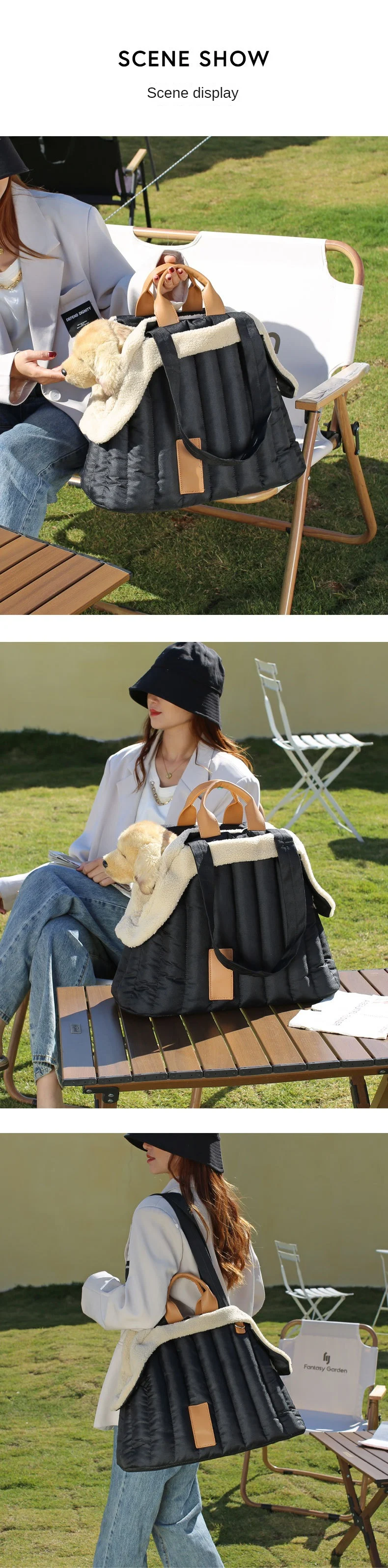 Title 11, Luxury Pet Handbag Portable Breathable Velvet I...