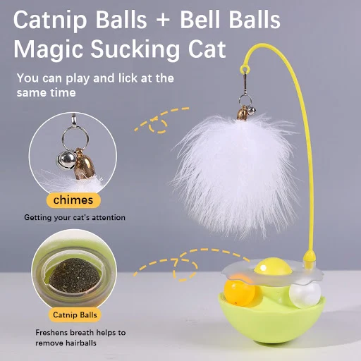 Cat Toys Self-high Not Fall Down Pet Ball Removable Teasing Stick Feather Scratching Ball Mint Pet Supplies cat toys int — photo 6