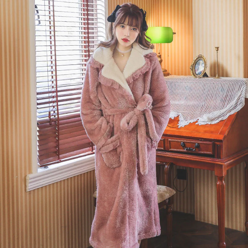 Title 4, Lady Temperament Style Thick Bathrobe Keep Warm