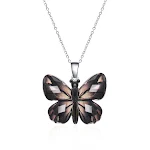 Colar de borboleta retrô multicolorido feminino em aço inoxidável. Adicione um toque de cor e estilo vintage ao seu visual diário. — foto 5