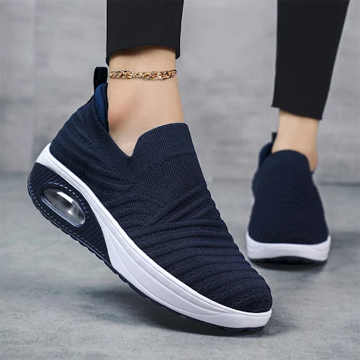 Title 14, Breathable Slip-on Shoes with Platform, Mesh Su...