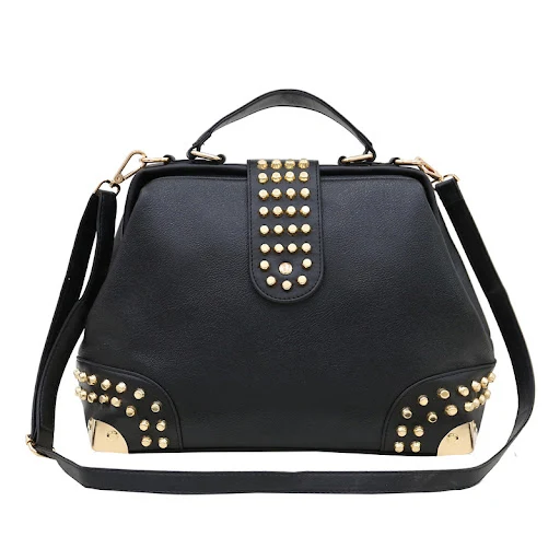 Title 3, Bolsa feminina coreana de PU com rebites, ombro...