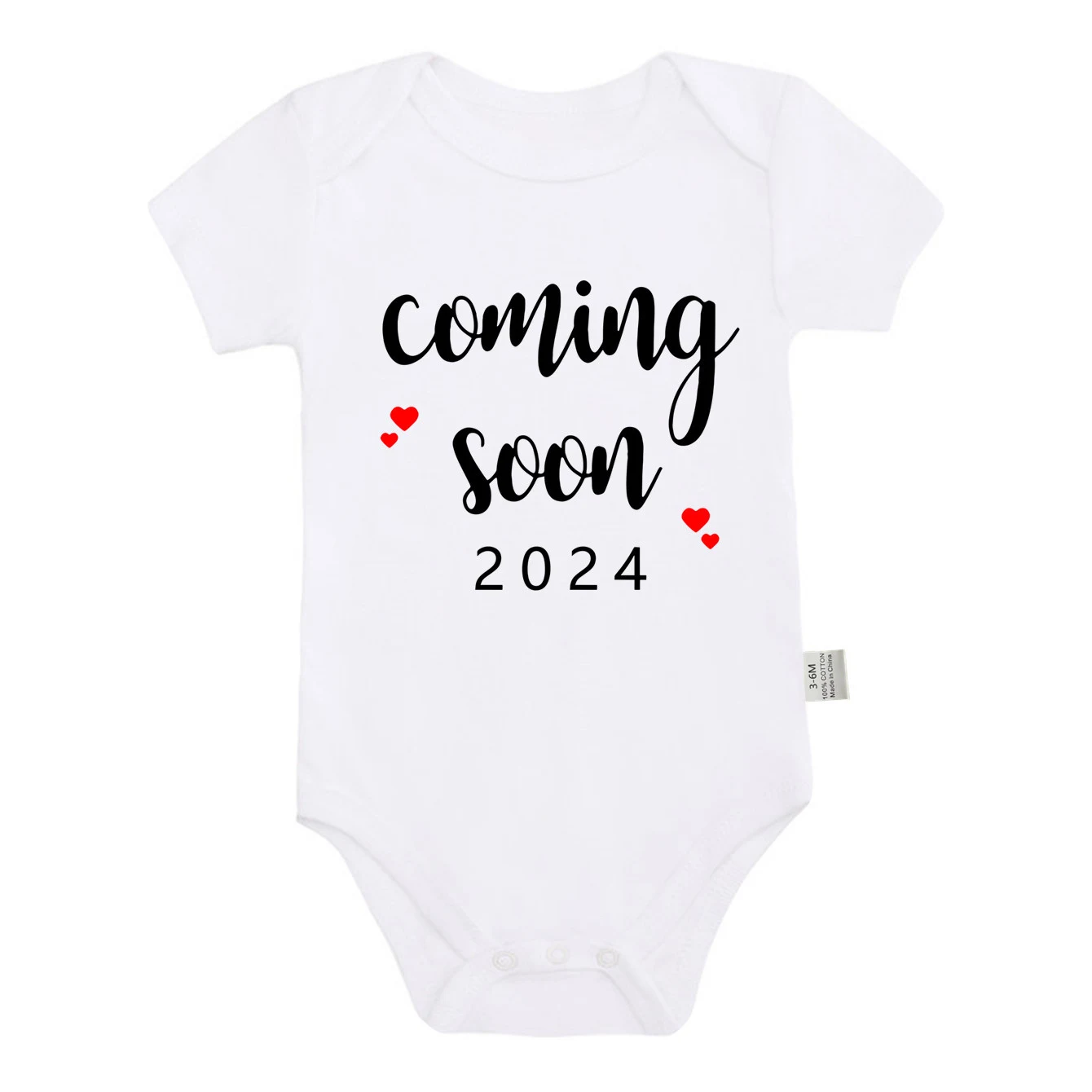 Zwangerschapsaankondiging 2024 Baby Romper van puur katoen. Zacht, comfortabel en ideaal voor pasgeborenen. Een schattig cadeau. — foto 15