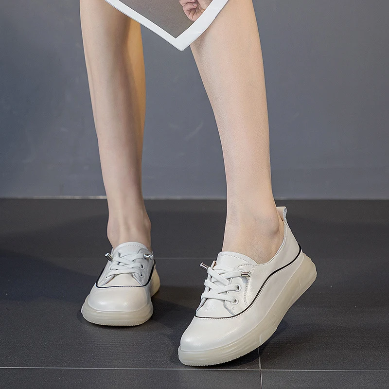 Retro Women's Board Shoes featuring First Layer Cowhide, Soft Bottom. Experience all-day comfort and style in these vers — photo 2
