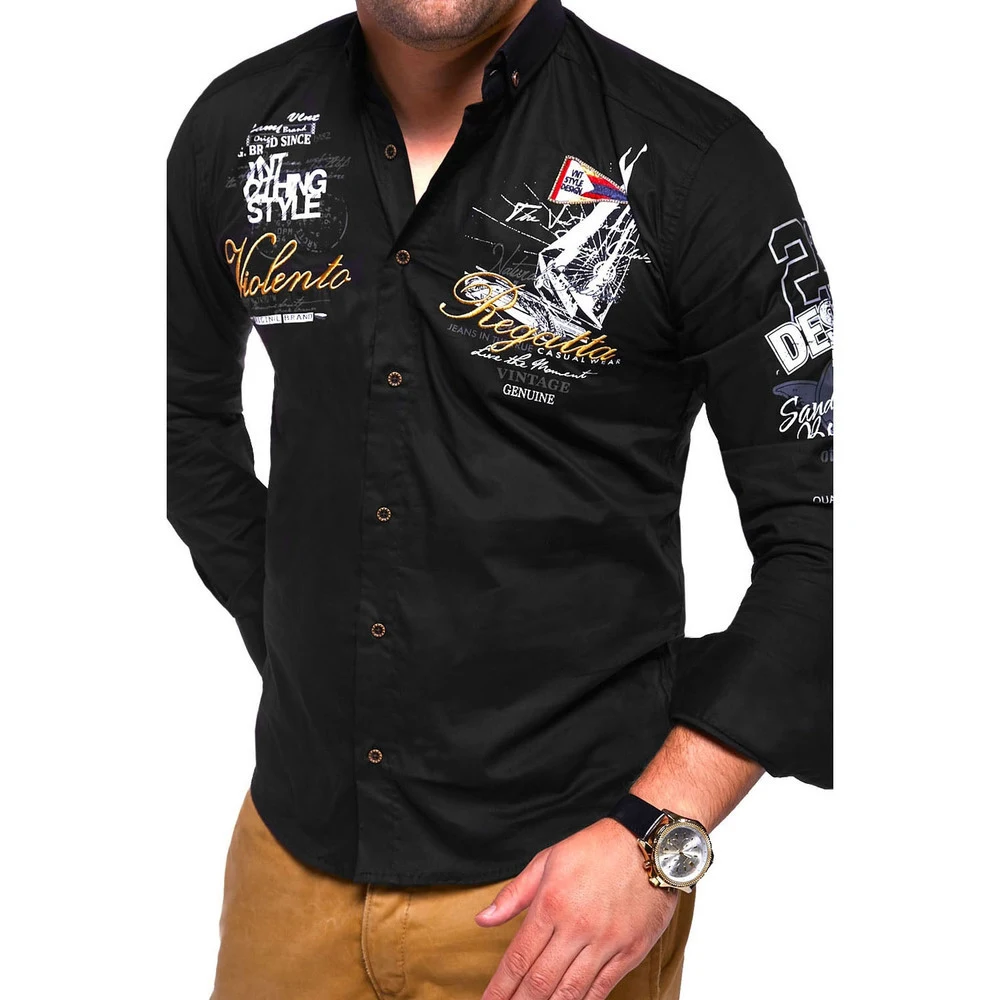 Fashionable Personality Printed Youth Shirt, express your unique style with this trendy shirt, perfect for young individ — photo 4