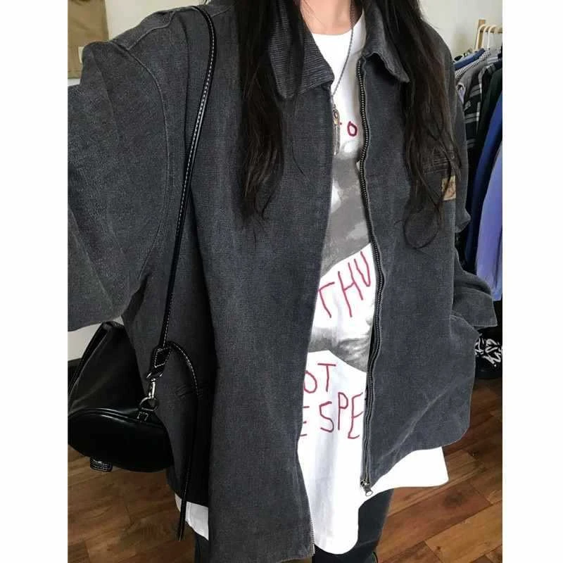 Giacca Top Donna Casual Retro Larga Capospalla Ideale per un look rilassato e alla moda Perfetta per l'uso quotidiano e abbinabile a qualsiasi outfit — foto 6