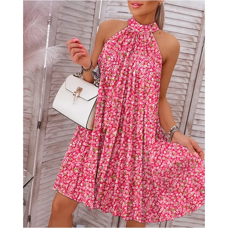 Title 5, Abito Stampato da Donna con Scollo allAmerican...