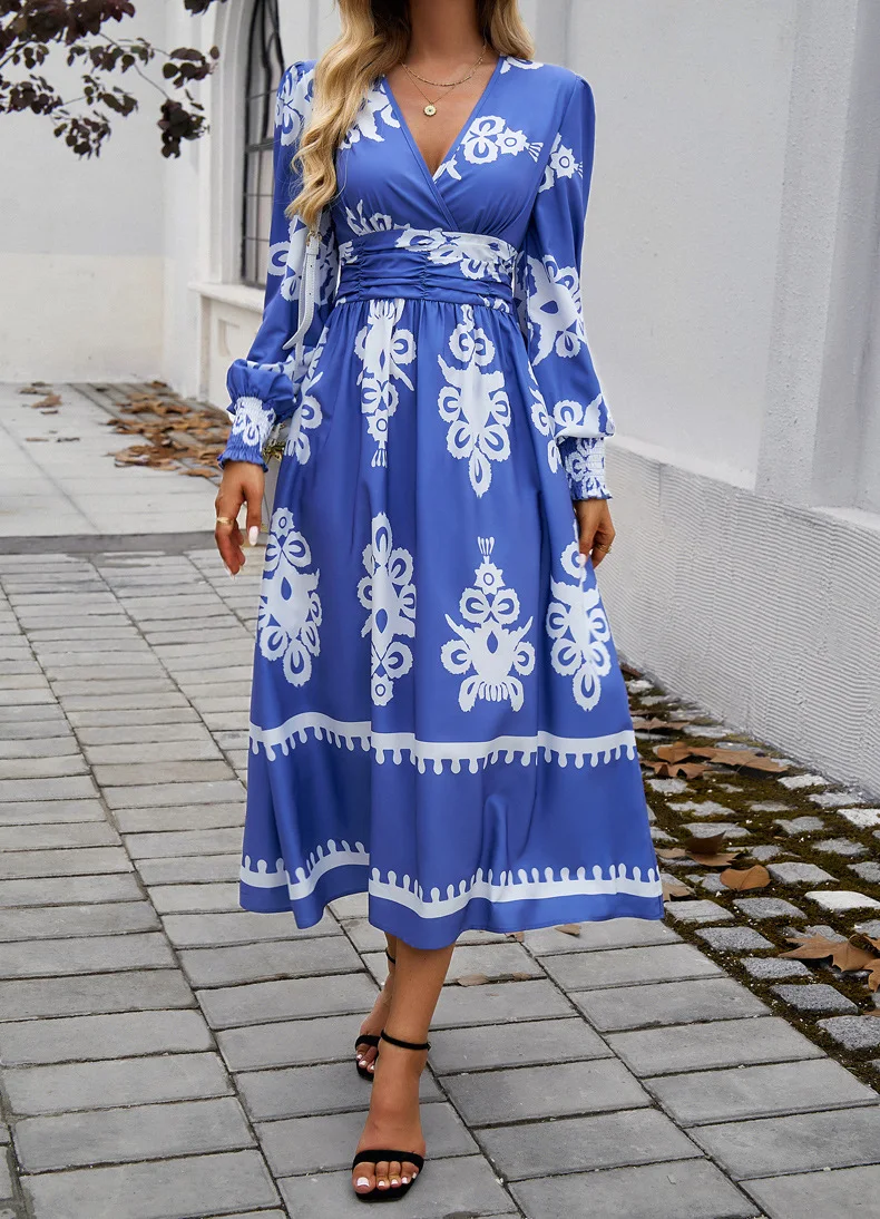 Title 27, Womens Printing Color Contrast Temperament Lon...
