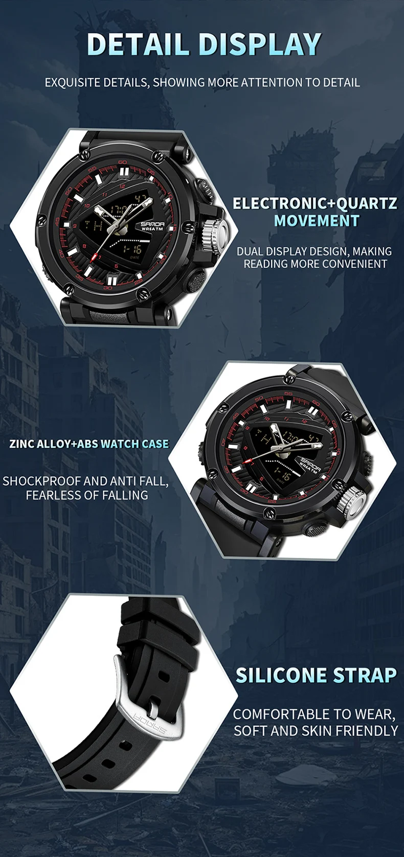 Title 11, 9052 Sport Waterdichte Elektronische Horloge me...