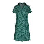 Casual Loose V-neck Short Sleeve Printed Polka Dot Dress Women — photo 17