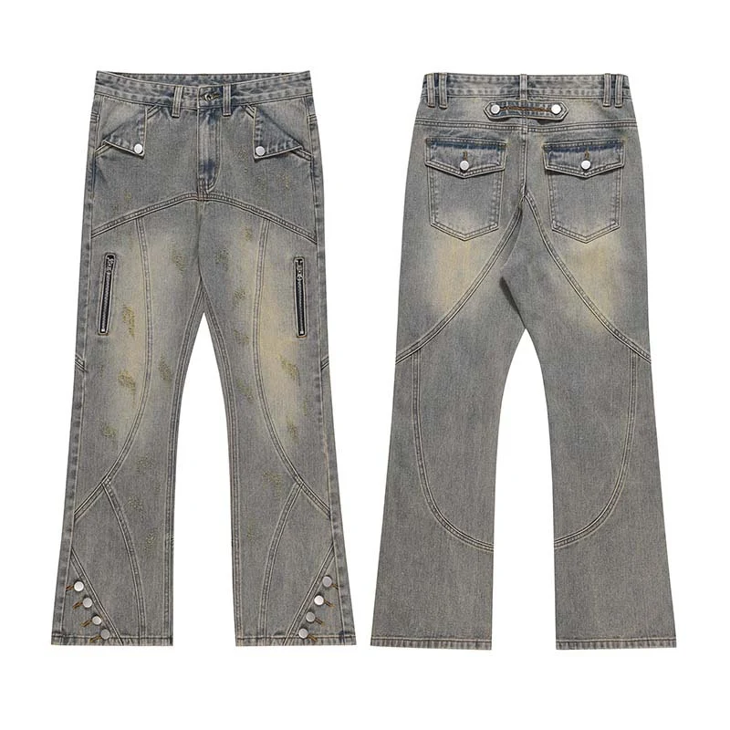 Heren modieuze, losse broek met rits en knoop, vintage stijl, veelzijdig te combineren. Comfortabel en stijlvol voor elke dag. Bestel vandaag nog! — foto 11