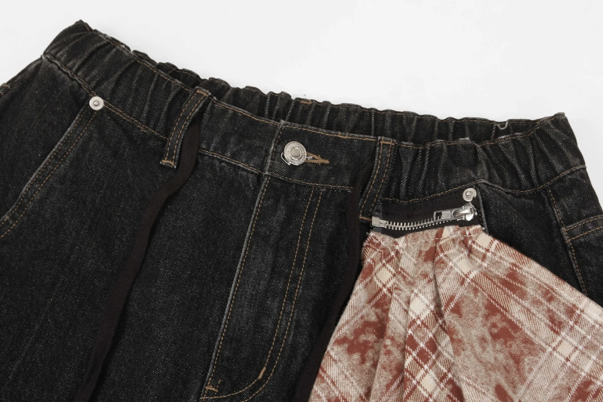 Title 13, Retro Street Simple Loose Machete Denim Trouser...