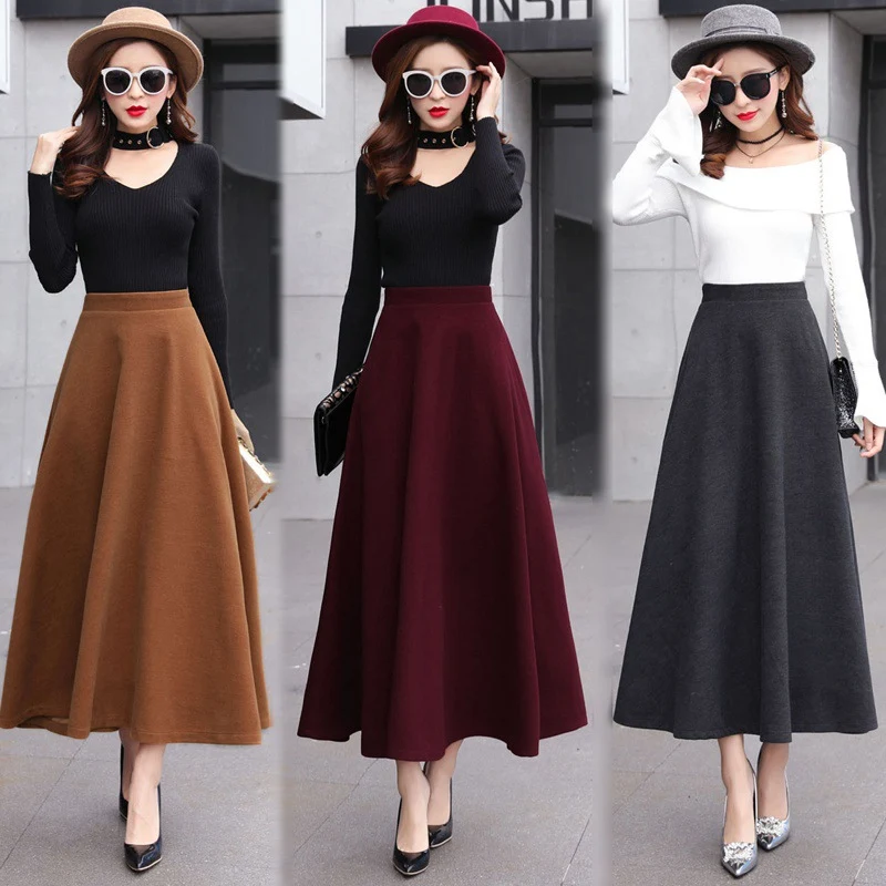Dick wollene Rock für Damen. Hält warm und sieht elegant aus. Perfekt für kalte Tage und stilvolle Outfits. — foto 9