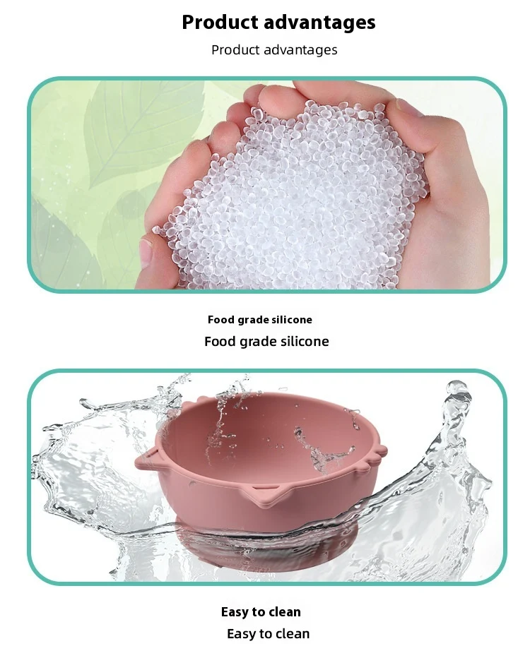 Title 2, Silicone Solid Food Bowl Childrens Tableware N...