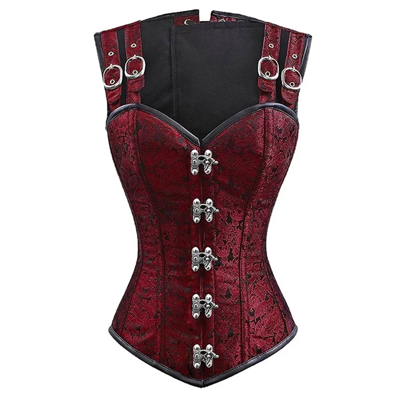 Court Lace-Up Sleeveless Steel Double-Button Chain Shapewear — photo 4