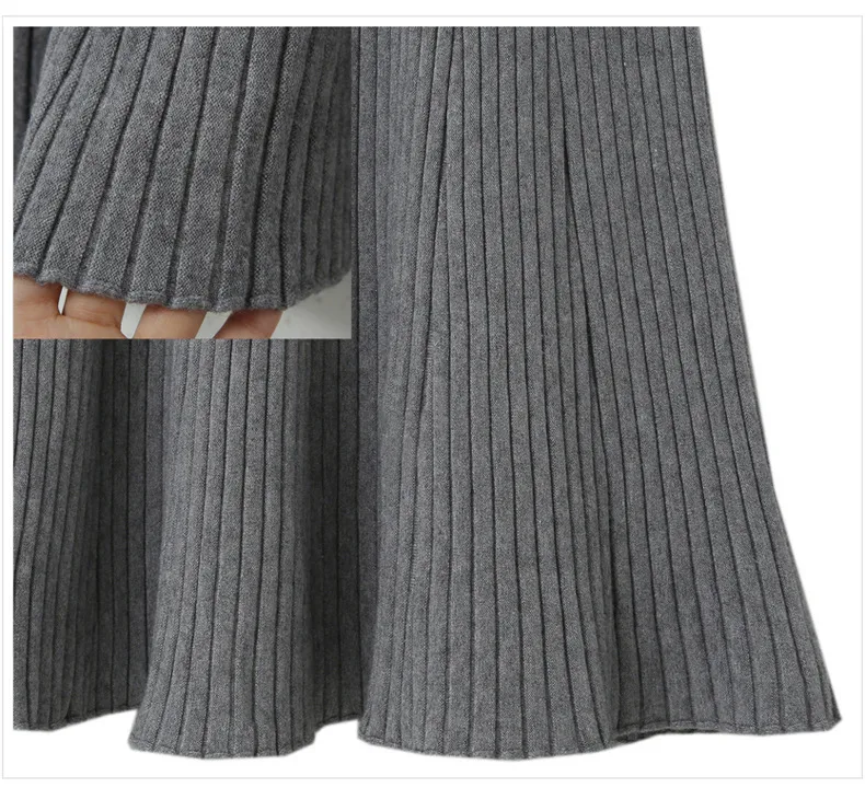 Saia feminina de cintura alta em tricô Elegância e conforto em uma peça. Modela a silhueta, ideal para diversas ocasiões. Sinta-se confiante e estilosa. — foto 3