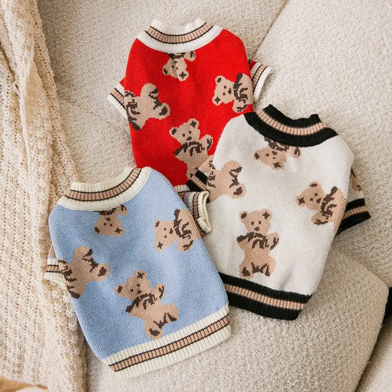 Dog Striped Knitted Sweater Cardigan Clothing Warm & Stylish Pet Apparel, Provides Comfort and Fashion, Perfect for Smal — photo 5