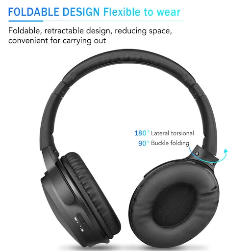 Title 2, Noise Cancelling Folding Wireless Headset for i...
