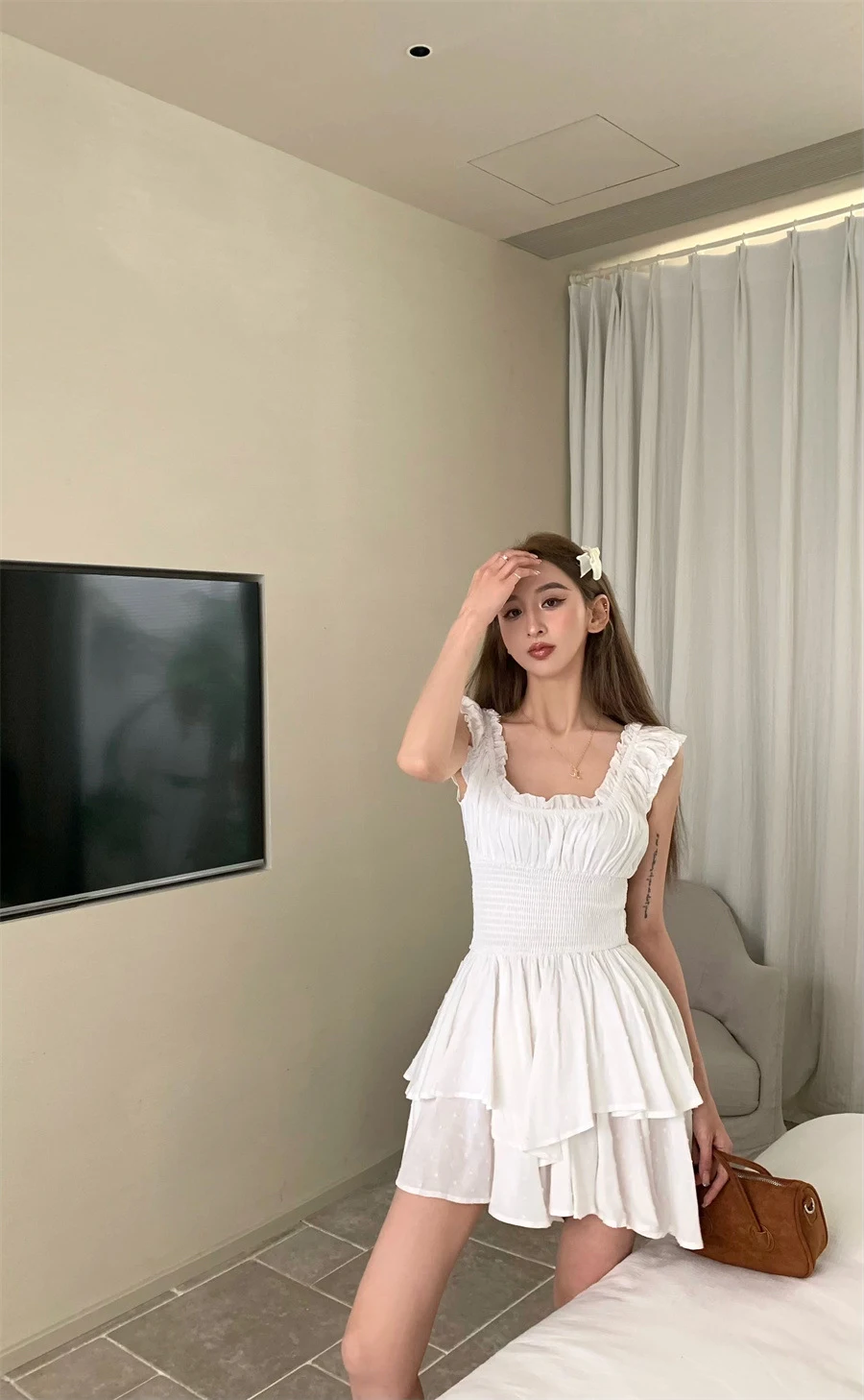 Title 25, Summer Womens Black Collar Dress