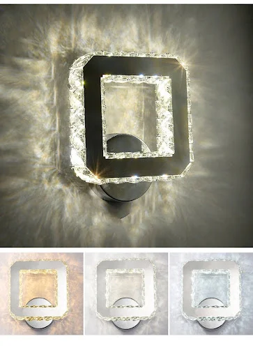 Title 4, Crystal Wall Lamp, Simple LED for Living Room, ...