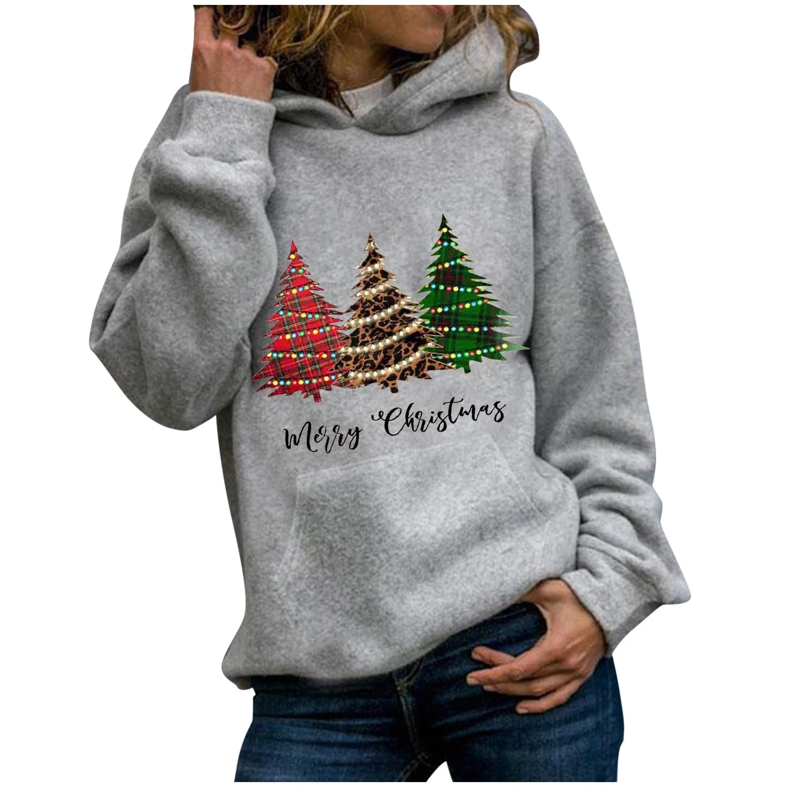 Title 5, Felpa con cappuccio albero di Natale, taglia gr...
