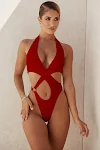 Yeni Avrupa ve Amerikan Tek Parça Mayo, Düz Renk, Çapraz Kesim, Seksi Bikini 1013. Şık ve göz alıcı bir plaj görünümü için ideal. — Fotoğraf 5