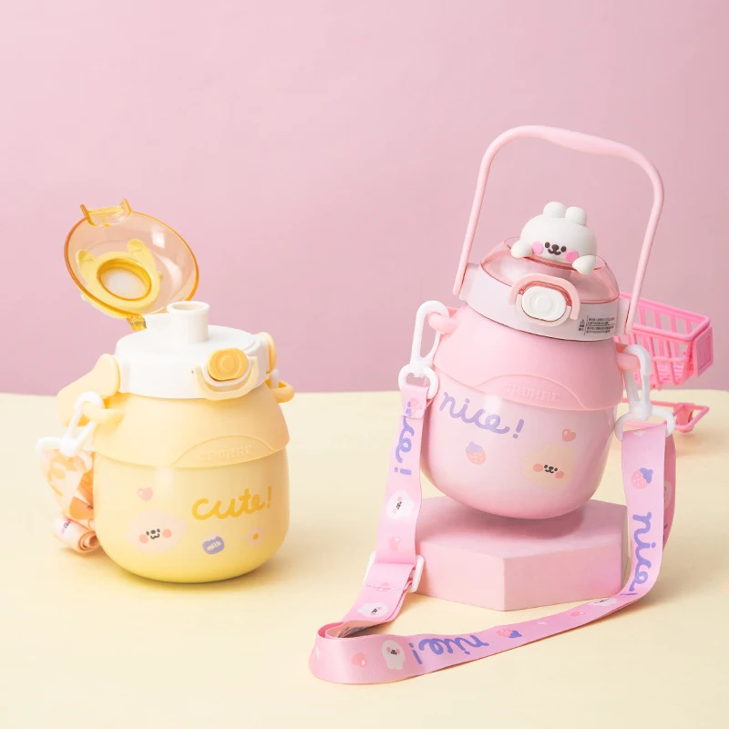Insulated Outdoor Pot Belly Straw Cup with Hug Animal Design. Perfect for kids, keeps drinks at the right temperature, d — photo 2