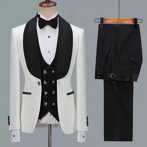 Title 4, Terno Jacquard Casual Masculino Três Peças Conf...