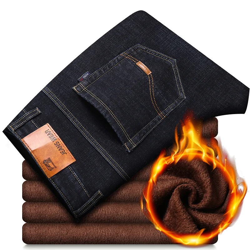 Men's Stretch Loose Plush Warm Jeans – Stay comfortable and warm this winter with these relaxed-fit, soft, and stretchy — photo 6
