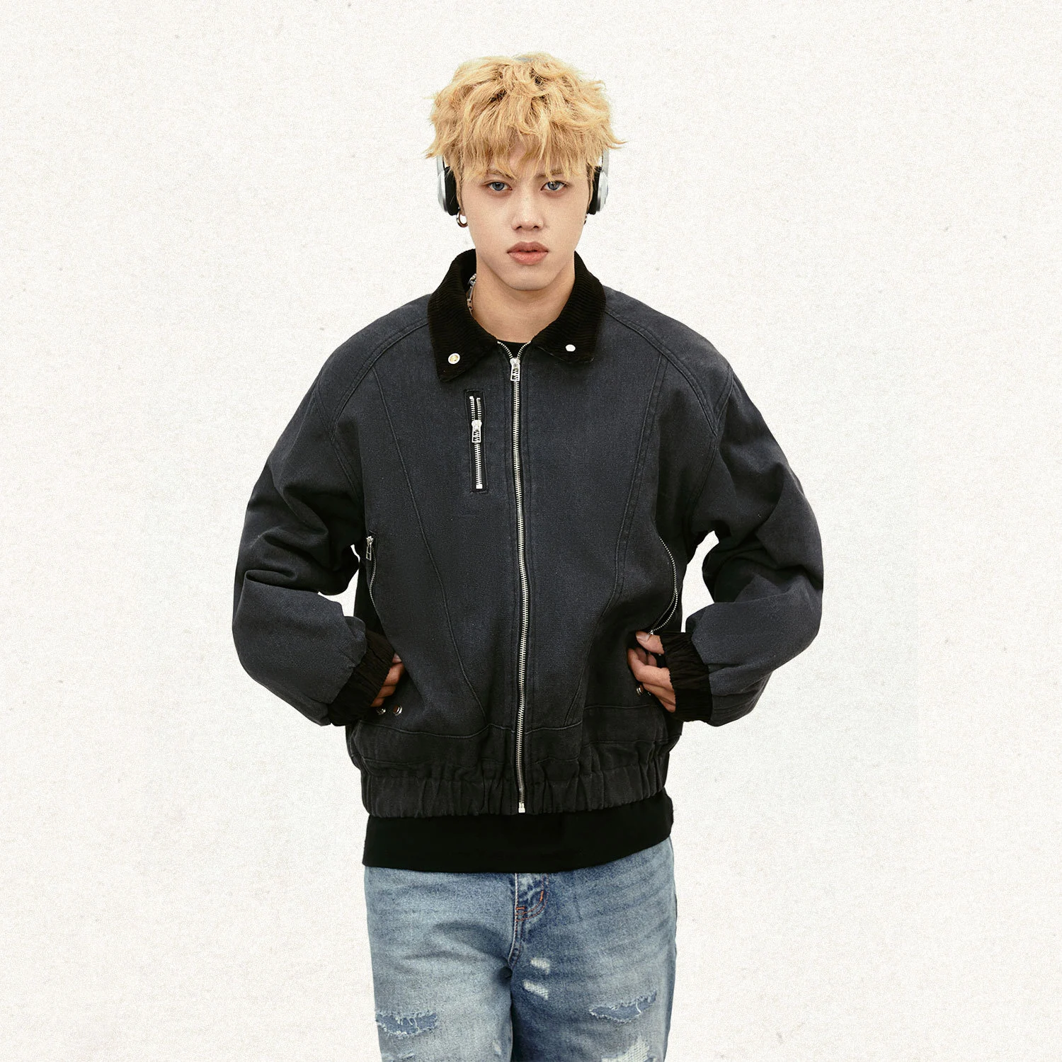 Men's Denim Lapel Thickening Jacket. Provides warmth and style for the winter. Enjoy comfort and a great look with this — photo 8