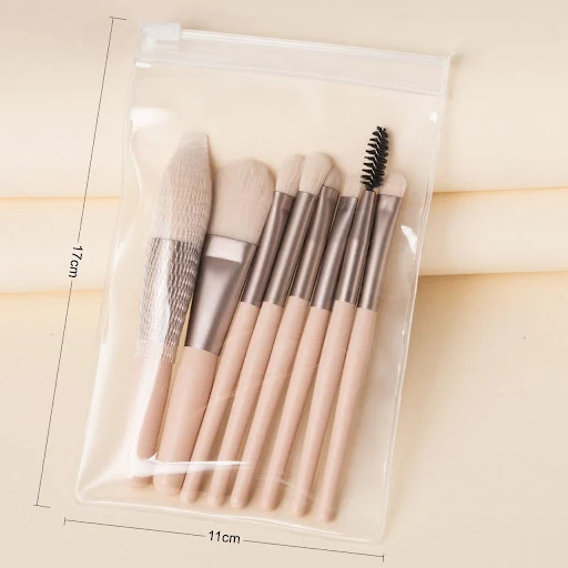 Title 5, Travel Portable 8 Mini Makeup Brush Beauty Set....