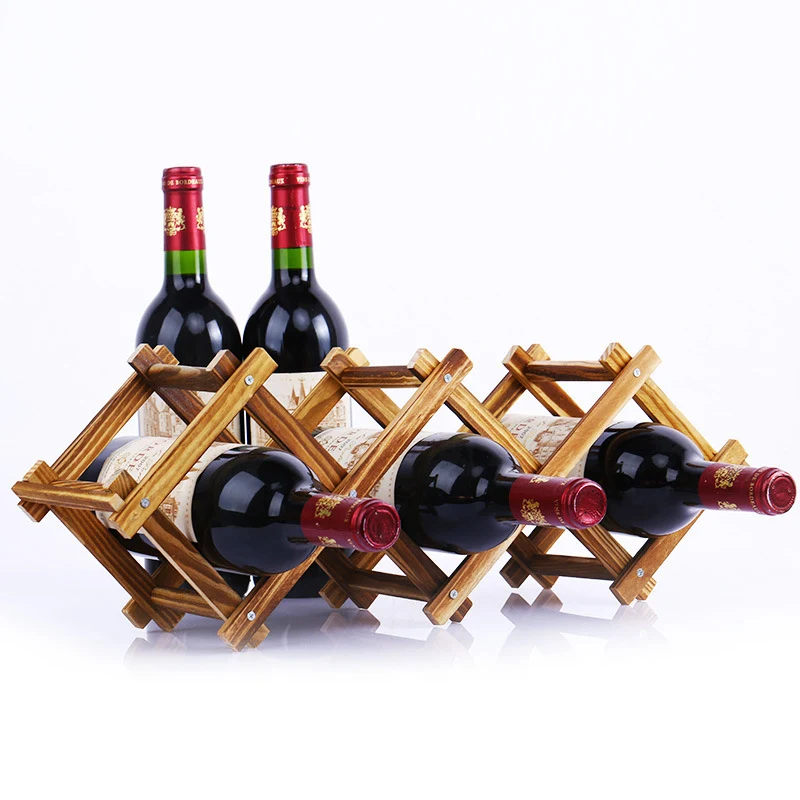 Creative Collapsible Wine Rack for Home Decor, Practical Living Room Wine Cabinet, Display Rack, Solid Wood Product. Gre — photo 1
