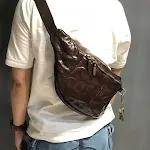 Eerste laag rundleer heren borsttas, stijlvol en praktisch, ideaal om uw essentials veilig en met flair te vervoeren. Perfect voor dagelijks gebruik. — foto 5