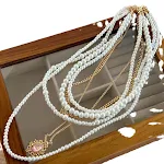 Colar de pérolas duplo multicamadas retrô com zircônia, um acessório elegante e charmoso que adiciona sofisticação a qualquer visual. — foto 11